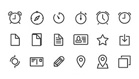 120个黑色线性图标(AI)