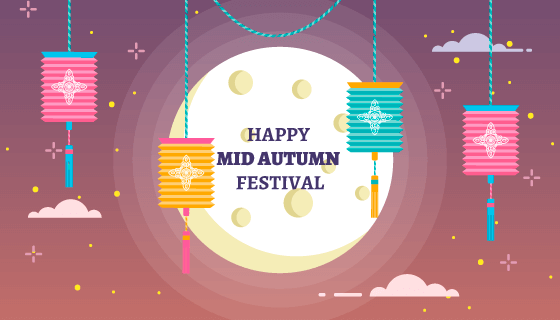 创意中秋节背景矢量素材(EPS/AI)