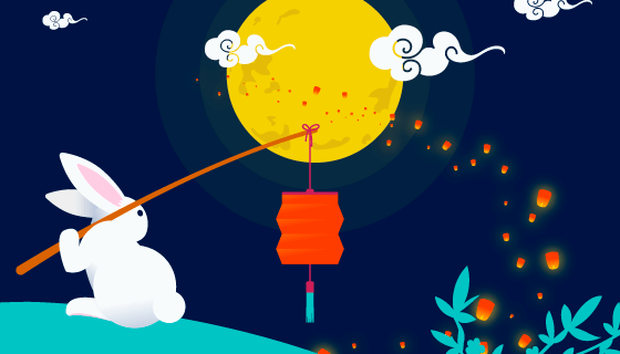 创意中秋节背景矢量素材(EPS/AI)