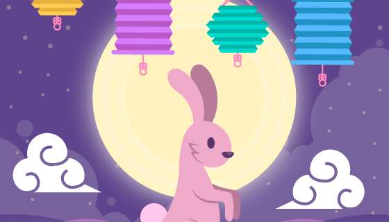 创意中秋节背景矢量素材(EPS/AI)