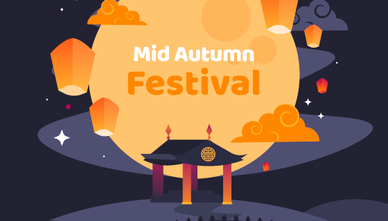 创意中秋节背景矢量素材(EPS/AI)