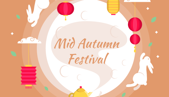 创意中秋节背景矢量素材(EPS/AI)