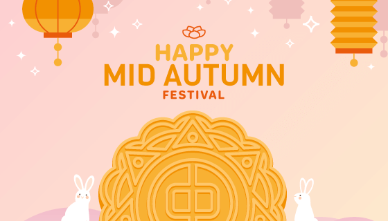 月饼灯笼设计的中秋节背景矢量素材(EPS/AI)