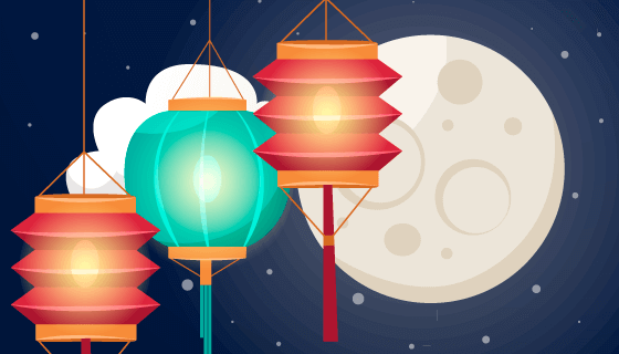 创意中秋节背景矢量素材(EPS/AI)