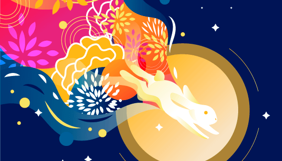 创意中秋节背景矢量素材(EPS/AI)