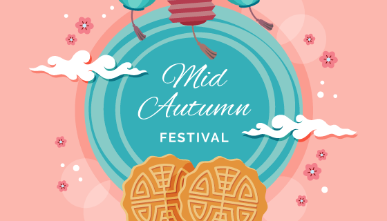 创意中秋节背景矢量素材(EPS/AI)