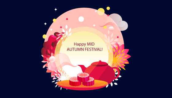 创意中秋节背景矢量素材(EPS/AI)