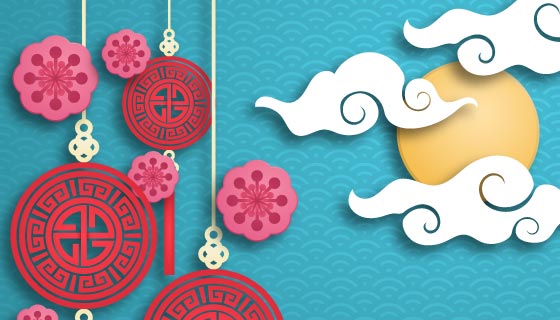 创意中秋节背景矢量素材(EPS/AI)