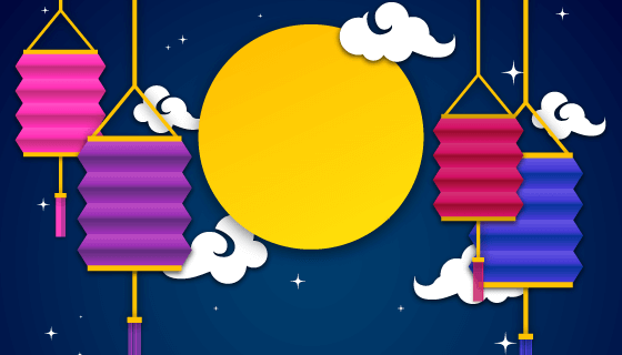 创意中秋节背景矢量素材(EPS/AI)