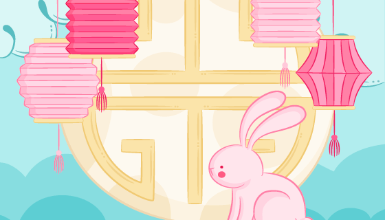 创意中秋节背景矢量素材(EPS/AI)