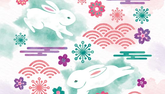 创意水彩中秋节背景矢量素材(EPS/AI)