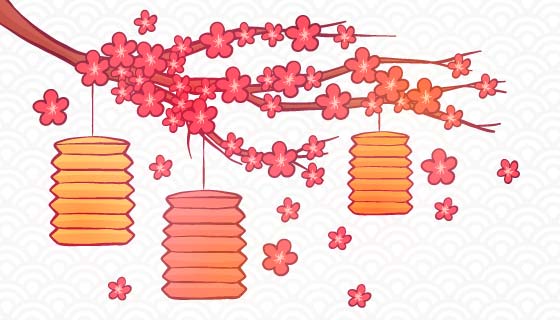 手绘创意中秋节背景矢量素材(EPS/AI)