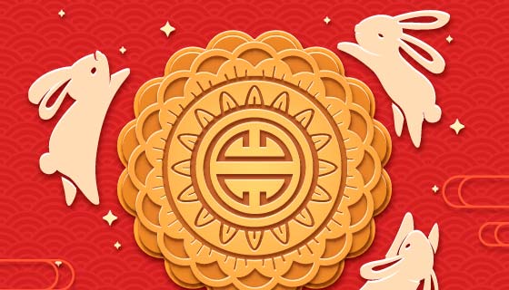 纸质风格中秋节背景矢量素材(EPS/AI)