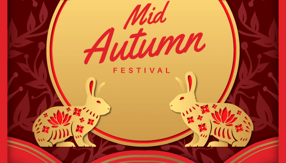纸质风格中秋节背景矢量素材(EPS/AI)