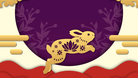 纸质风格中秋节背景矢量素材(EPS/AI)