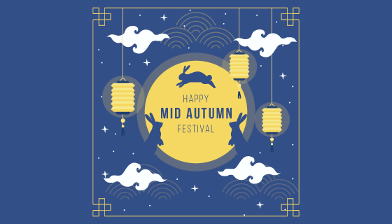 中秋节概念背景矢量素材(AI/EPS)