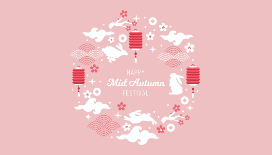 中秋节概念背景矢量素材(AI/EPS/PNG)