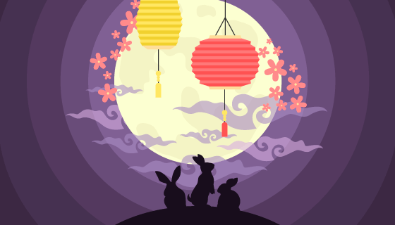 中秋节概念背景矢量素材(AI/EPS)