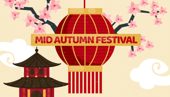 灯笼梅花中秋节背景矢量素材(AI/EPS)