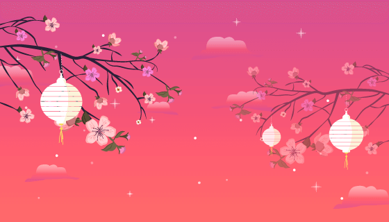 美丽中秋节夜景矢量素材(AI/EPS)