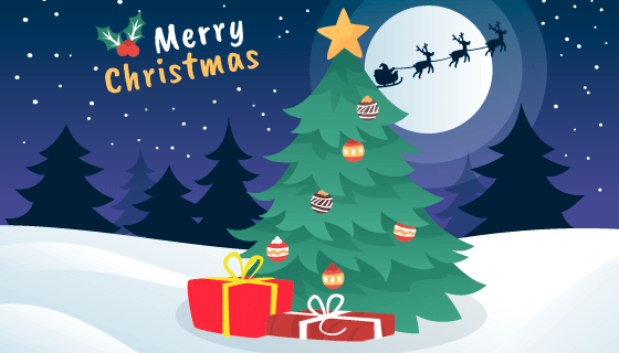 扁平风格圣诞节背景矢量素材(EPS/AI)