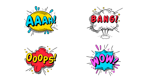 五彩缤纷的漫画泡泡矢量素材(EPS/AI)
