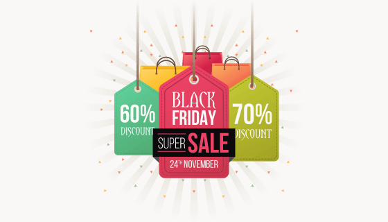 扁平黑色星期五促销矢量素材(EPS/AI/PNG)