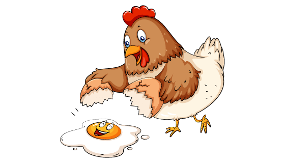 鸡妈妈打坏鸡蛋矢量素材(EPS/PNG)
