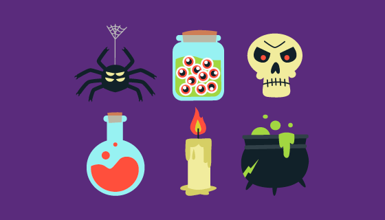 万圣节元素矢量素材(EPS/AI/PNG)