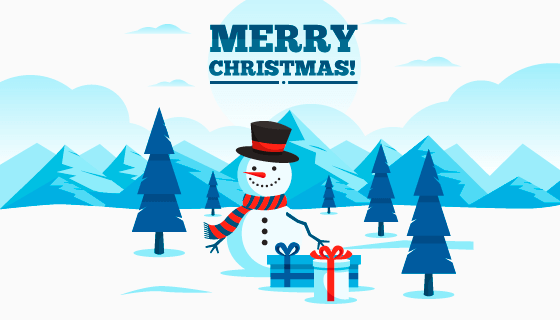 扁平风格圣诞节背景矢量素材(EPS/AI)