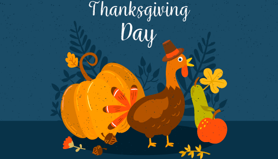 多彩的手绘感恩节背景矢量素材(EPS/AI)