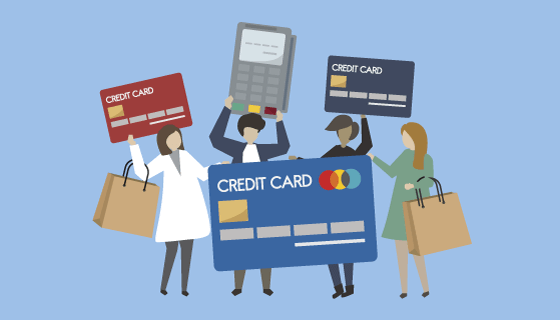 开心购物的人们矢量素材(EPS/PNG)