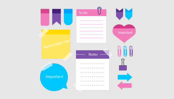 各种各样的便签矢量素材(EPS/AI/PNG)