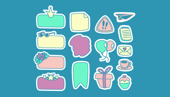 可爱多彩的规划/计划图标矢量素材(EPS/AI/PNG)