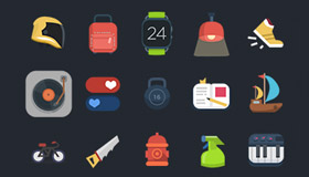 120个免费的彩色图标(PSD)