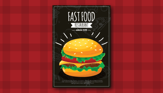 美味的快餐传单模板矢量素材(EPS/AI)