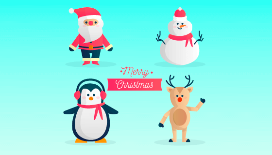 可爱的圣诞节元素矢量素材(EPS/AI/PNG)