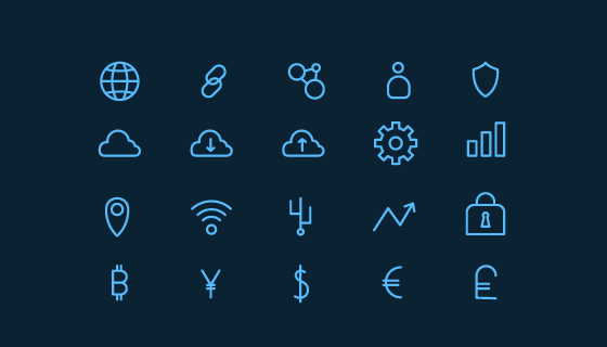 金融货币类线性图标矢量素材(EPS/PNG)