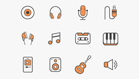 12个免费音乐类图标(AI)