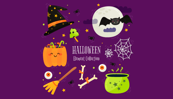 万圣节元素矢量素材(EPS/AI/PNG)