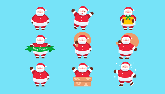 可爱的圣诞老人矢量素材(EPS/AI)