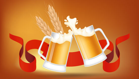 啤酒节海报矢量素材(EPS)