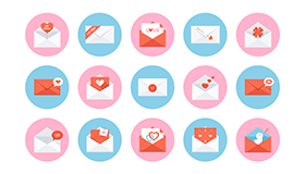 25个免费的情人节信封图标(PSD)