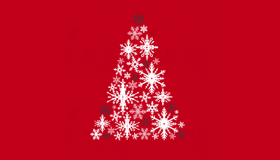 可爱雪花圣诞树矢量素材(EPS/AI/PNG)