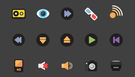 40个免费音乐媒体图标(PSD)