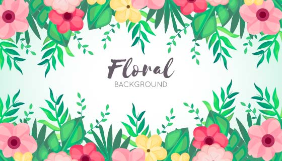 漂亮多彩的花卉背景矢量素材(EPS/AI/PNG)