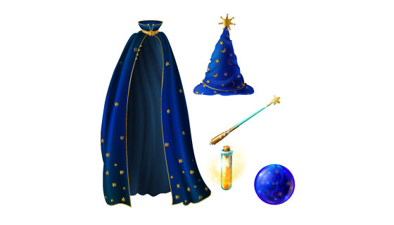 万圣节男巫服饰矢量素材(EPS)