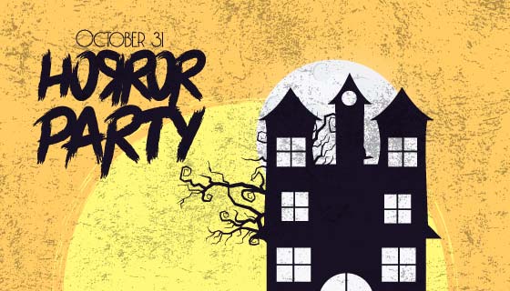 恐怖派对万圣节背景矢量素材(EPS)