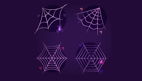 万圣节蜘蛛网矢量素材(EPS/AI)