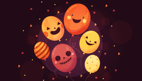 万圣节气球背景矢量素材(EPS/AI)